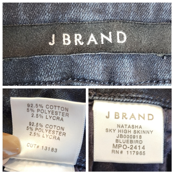 J Brand Natasha Sky High Skinny Jeans Stretch Denim Size 29 Bluebird Darkwash - Picture 3 of 16